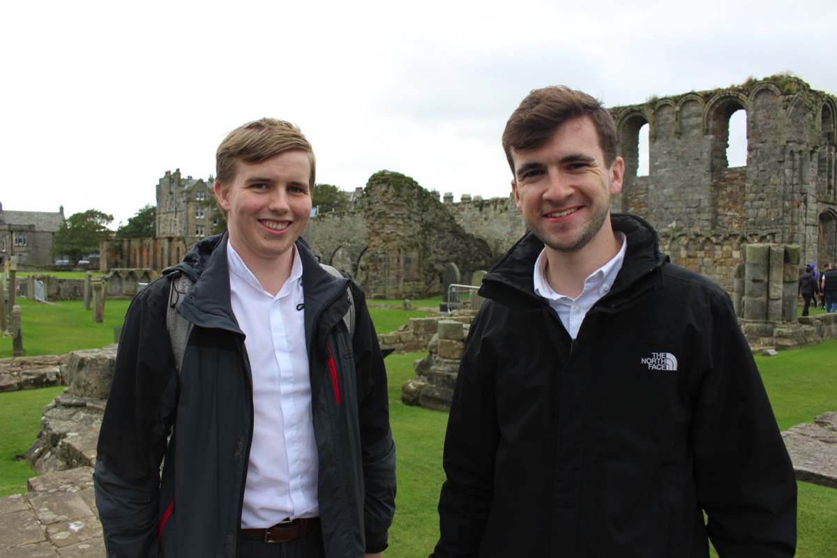 Seminarians from the Scots College in Rome at St Andrews Cathedral grounds